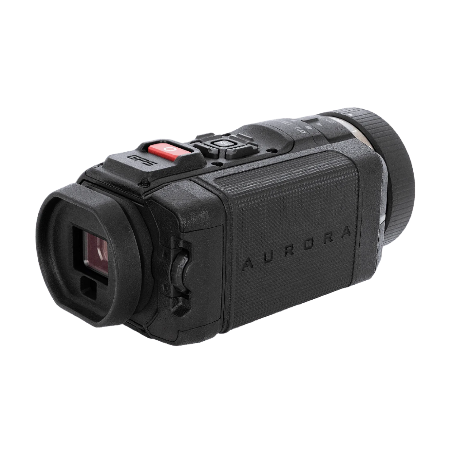 Rear view of SiOnyx Aurora Pro camera showing viewfinder and back grip texture