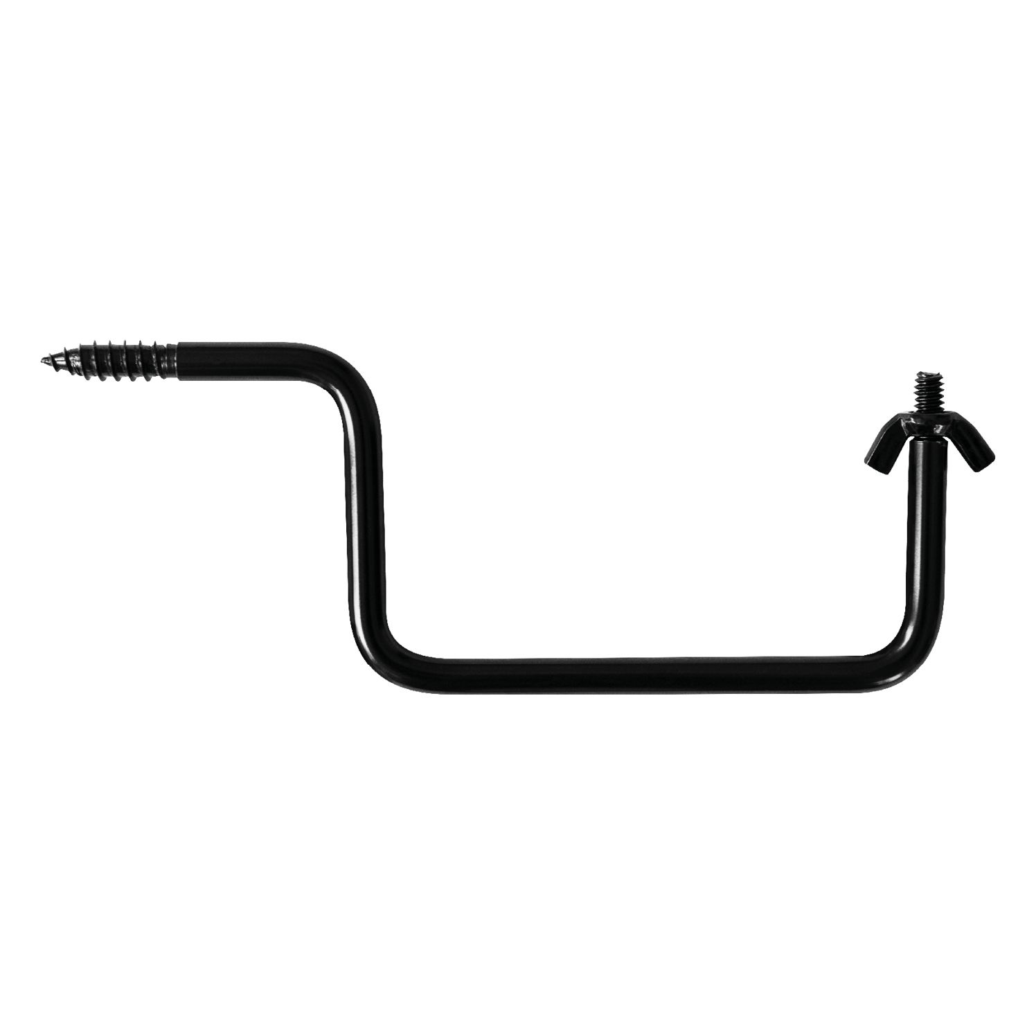 Side view of metal mounting bracket arm for SPYPOINT SPLB-22 solar panel, showing threaded screw tip and wing nut fastener