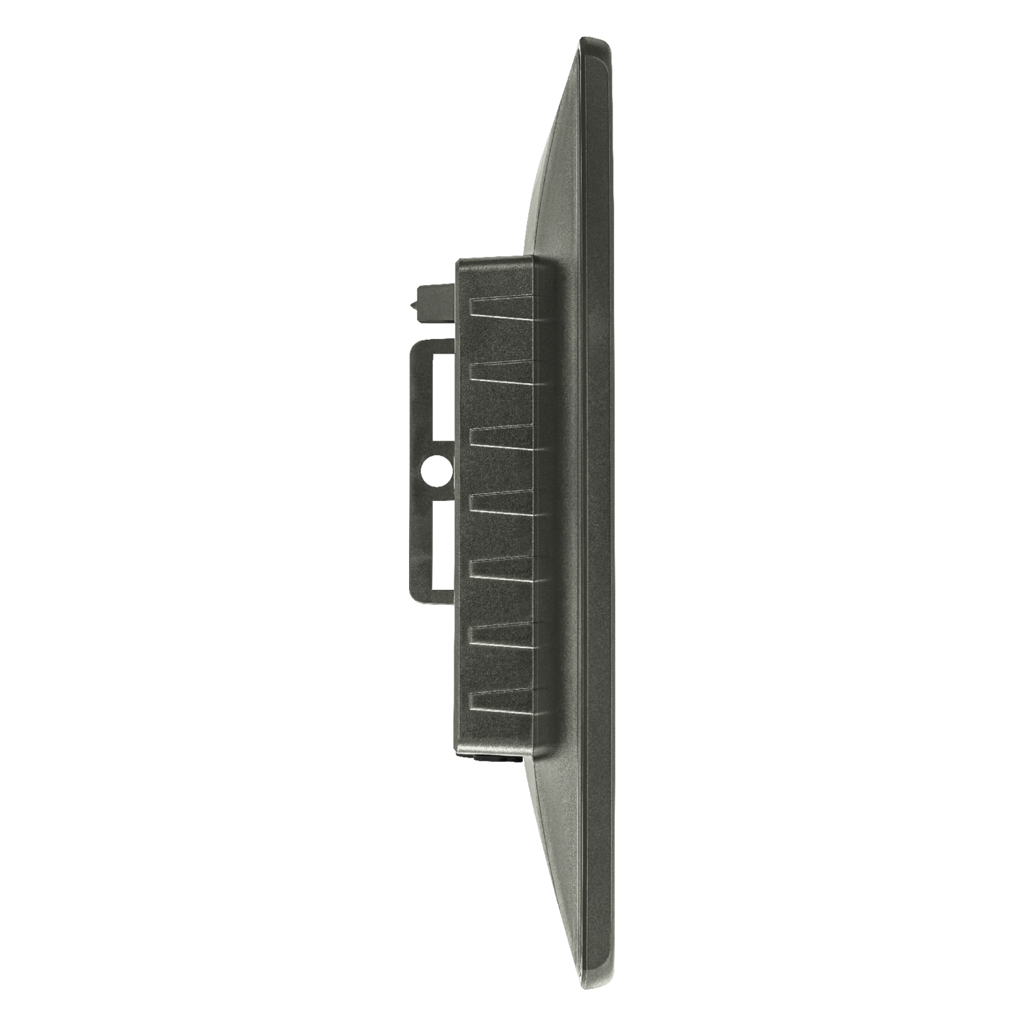 Side profile view of SPYPOINT SPLB-22 showing panel thickness and bracket attachment
