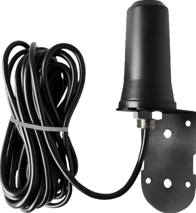 Vosker V-ANT01 External Long Range Antenna with mounting bracket and coiled extension cable, designed to enhance cellular signal for trail and security cameras